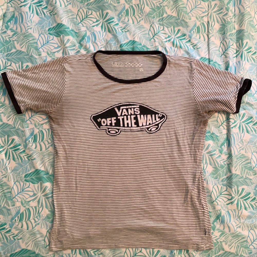 VANS Striped T-Shirt Medium